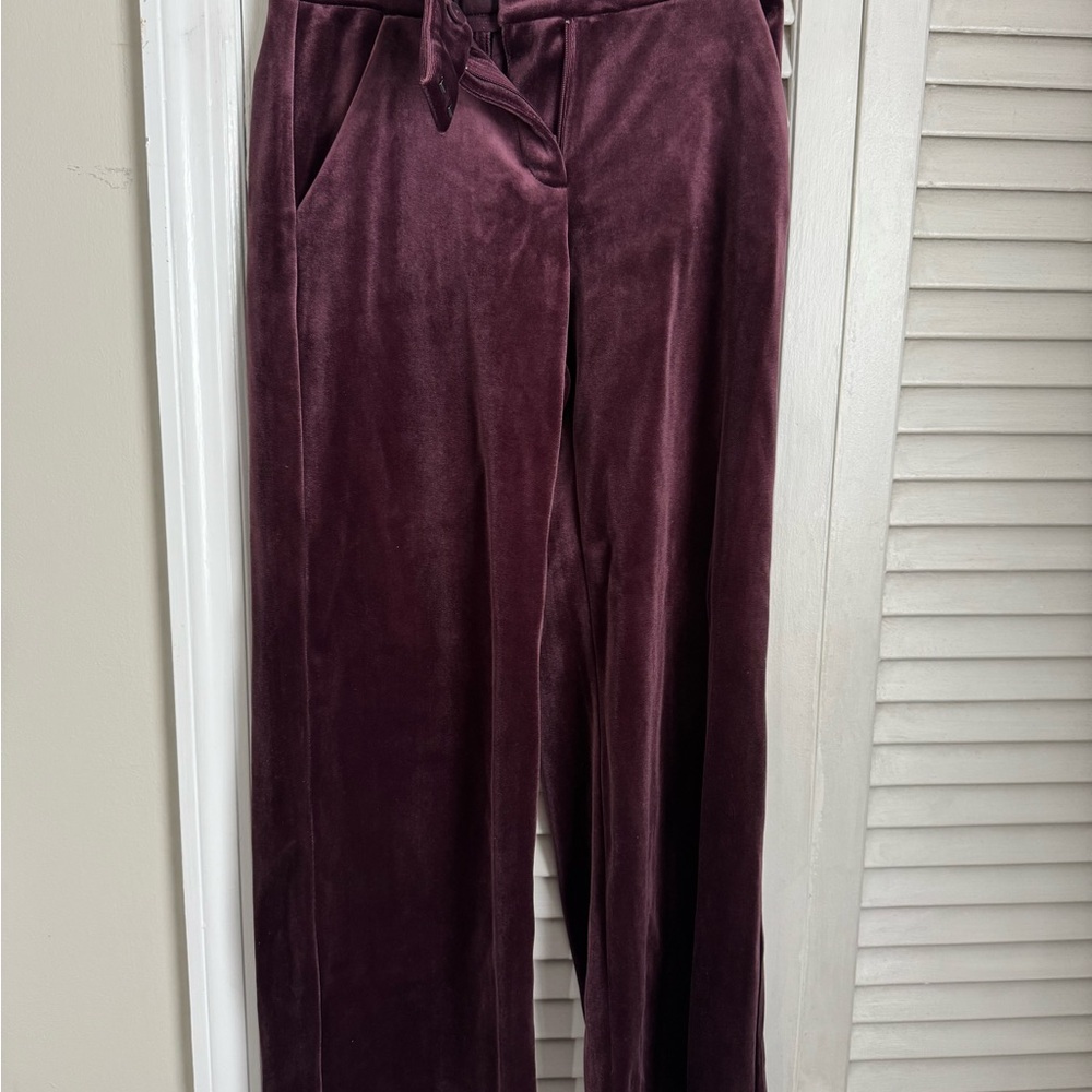 Elegant Velvet Burgundy Pants
